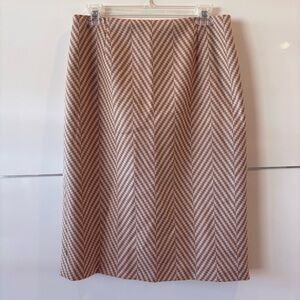 Talbots skirt size 10 beige herringbone made it Italy
